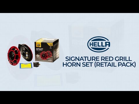 HELLA Electric Horn Signature Red Grill Set Retail Pack 003399842