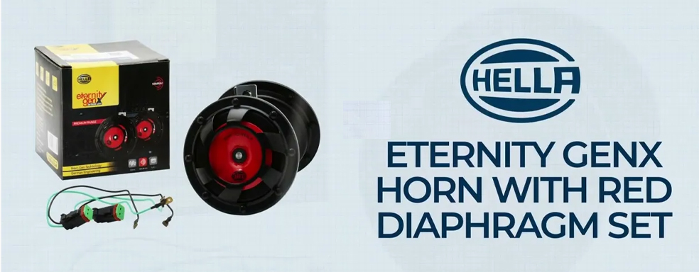 HELLA Eternity Genx Horn with Red Diaphragm Set 005631331
