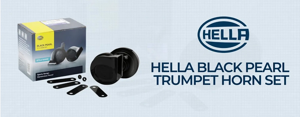 HELLA Electric Horn Black Pearl Trumpet Set 011225832