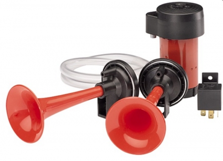 HELLA 013410001 Chrome 12V Air 1-Trumpet Horn Kit (BL) : Automotive 